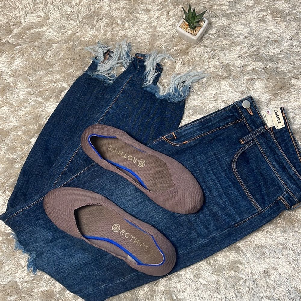 EUC Rothy's The Flat Round Toe Ballet Flats Knit Mink Purple Shoe Size 10